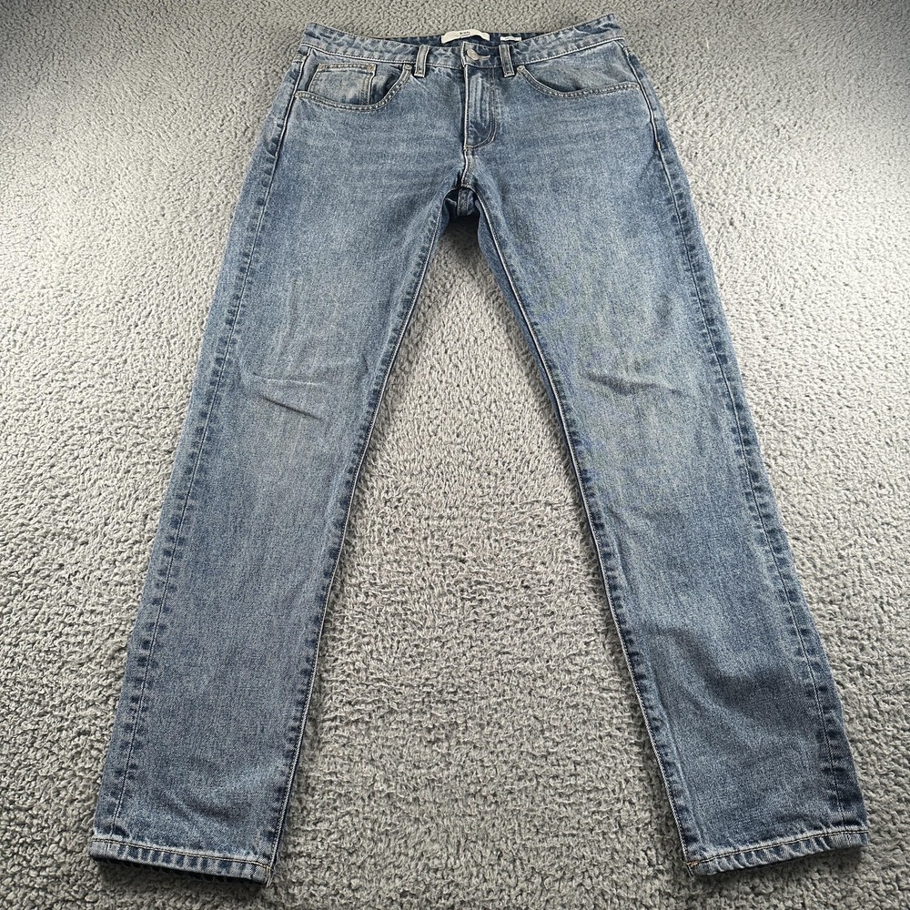 Kith Denim Jeans Mens 32 Blue Slim Straight Light Wash 5-Pocket Logo Patch